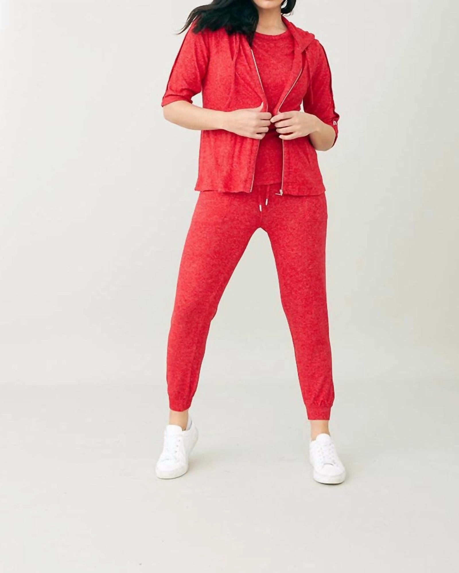 New Arrival Soft Stretch Hooded Vest in Red | Red