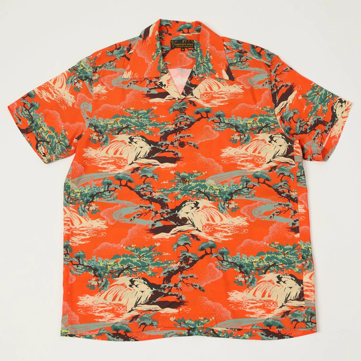 Micky Oye 'Wailani' Aloha Shirt - Orange Multipurpose Layering Fabric
