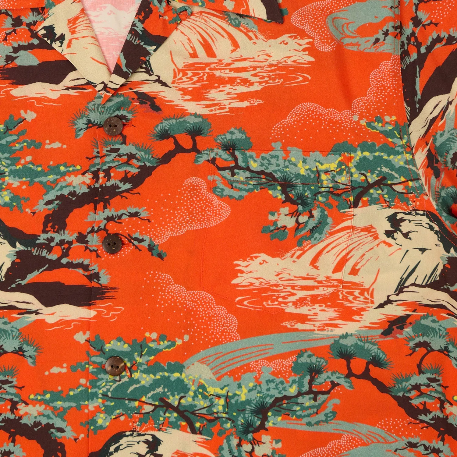Winter Retreat Micky Oye 'Wailani' Aloha Shirt - Orange
