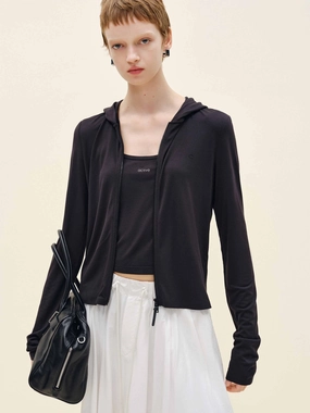 Long Sleeves Hooded Coat Water Resistant Fabric