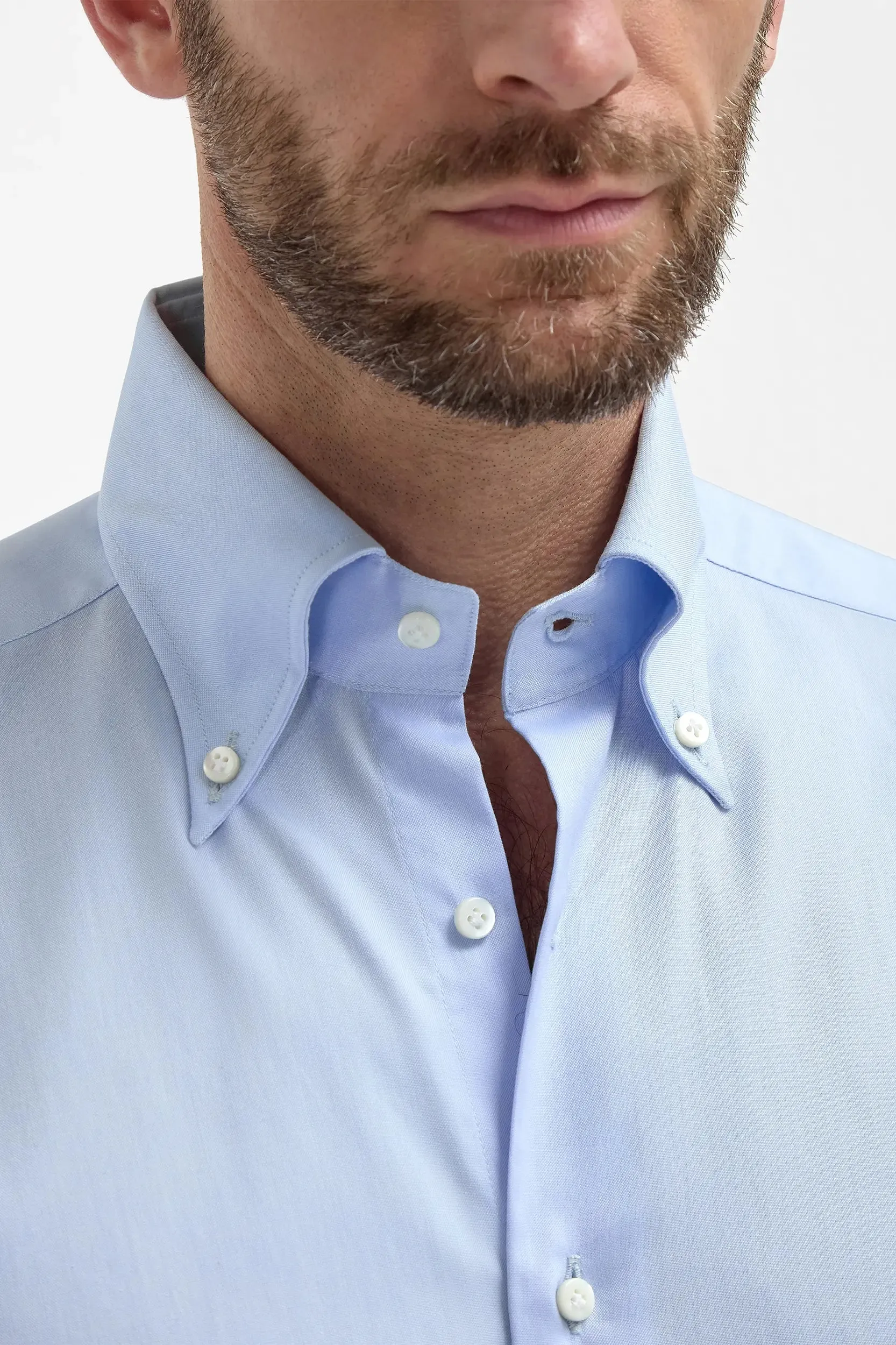 Reinforced Collar Button down light blue shirt ??Sartoriale collection?? - Made In Italy
