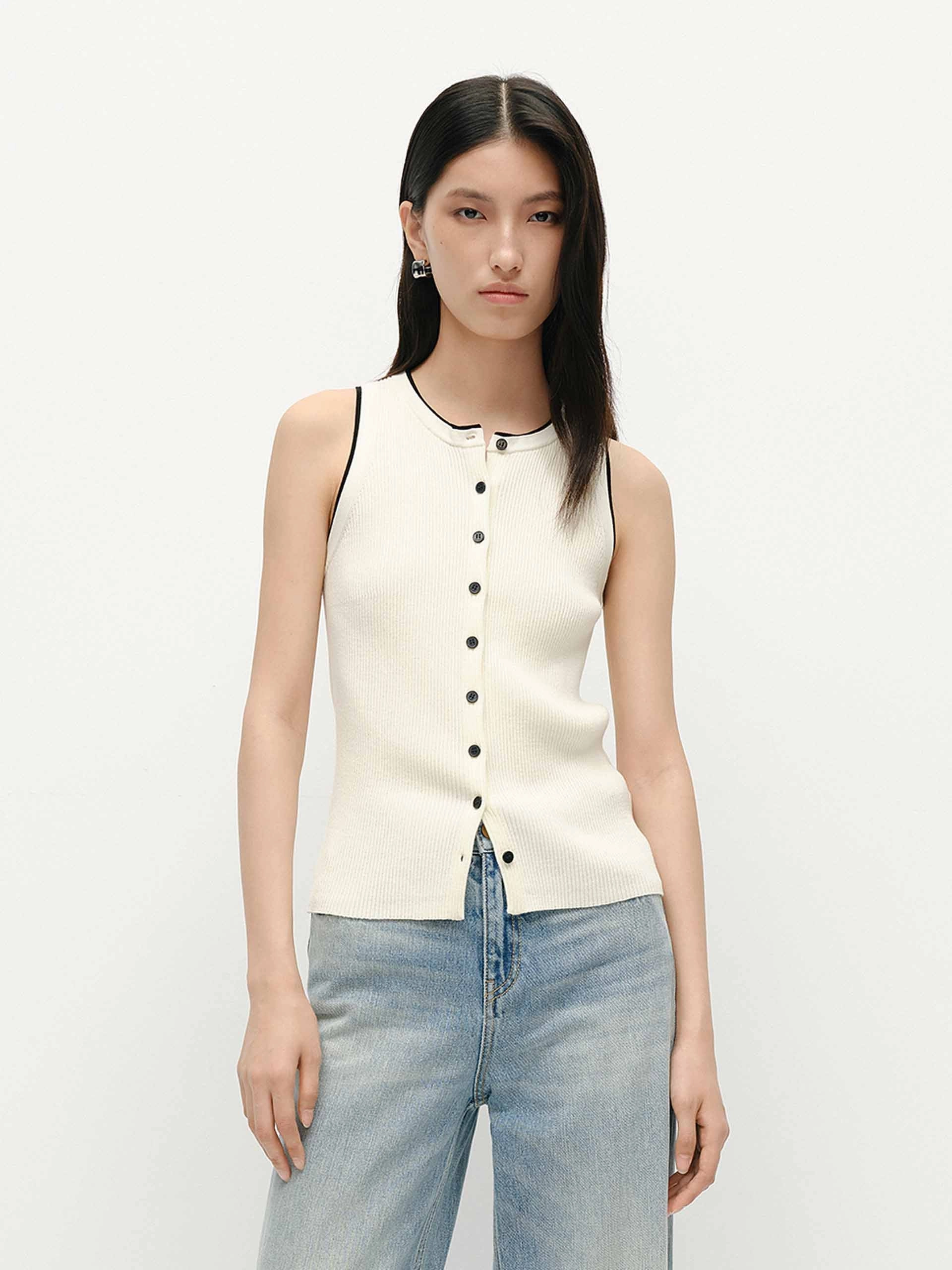 Chill Style Comfort Fit Button Detail Knit Vest