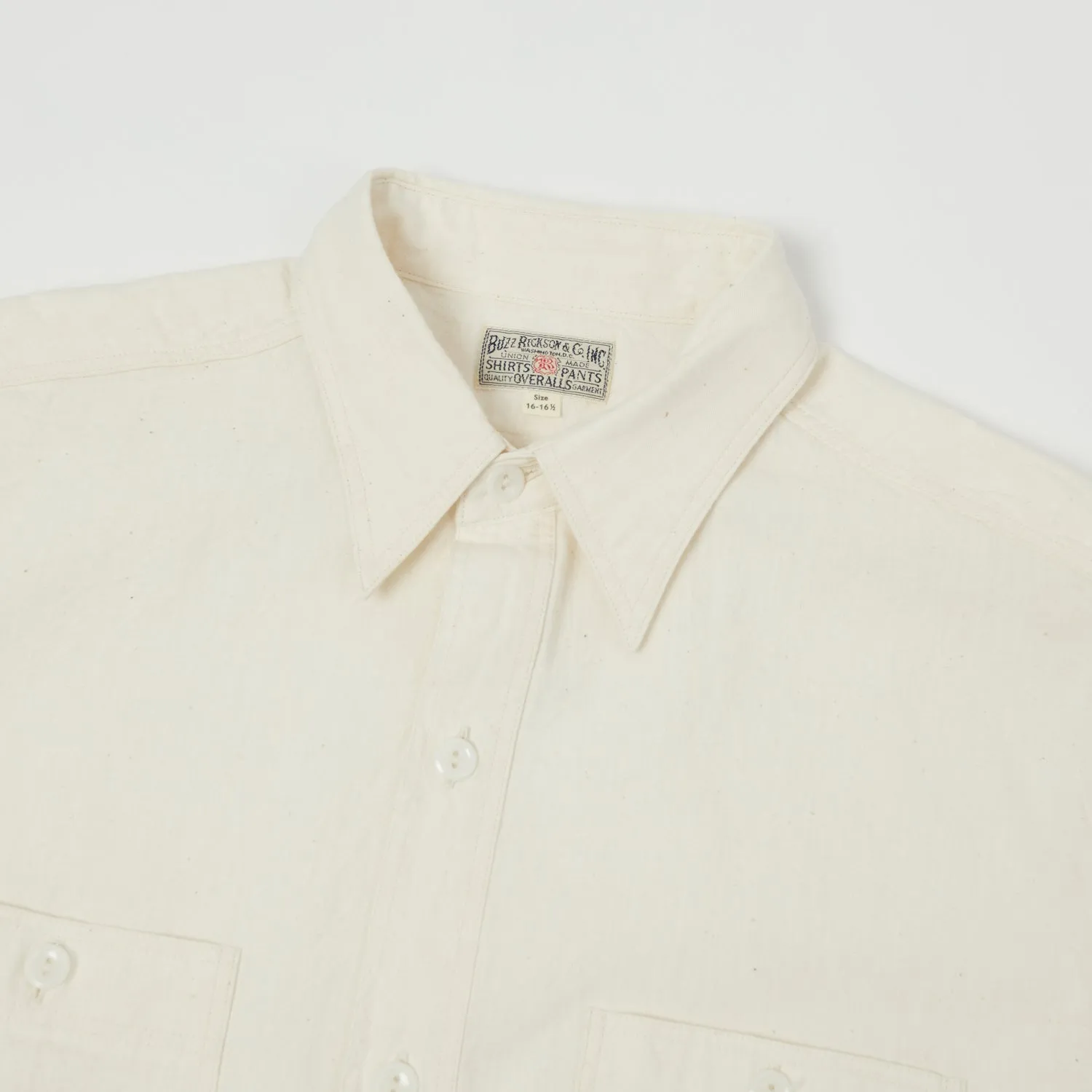 Buzz Rickson's Chambray Work Shirt - White Pure Cotton Petite Cut