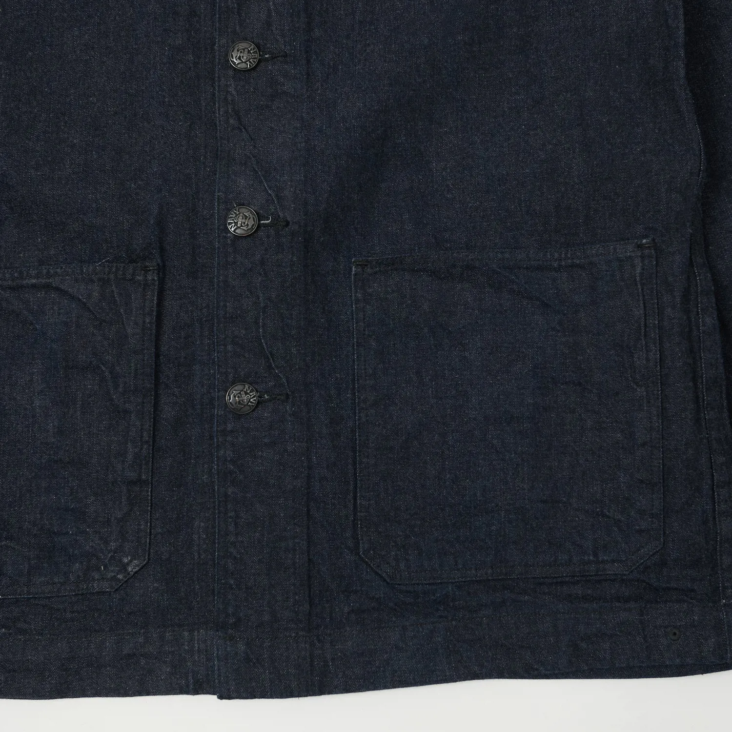 Thick Insulation Buzz Rickson's 'Dungaree Jumper' Shawl Collar Denim Jacket - One Wash