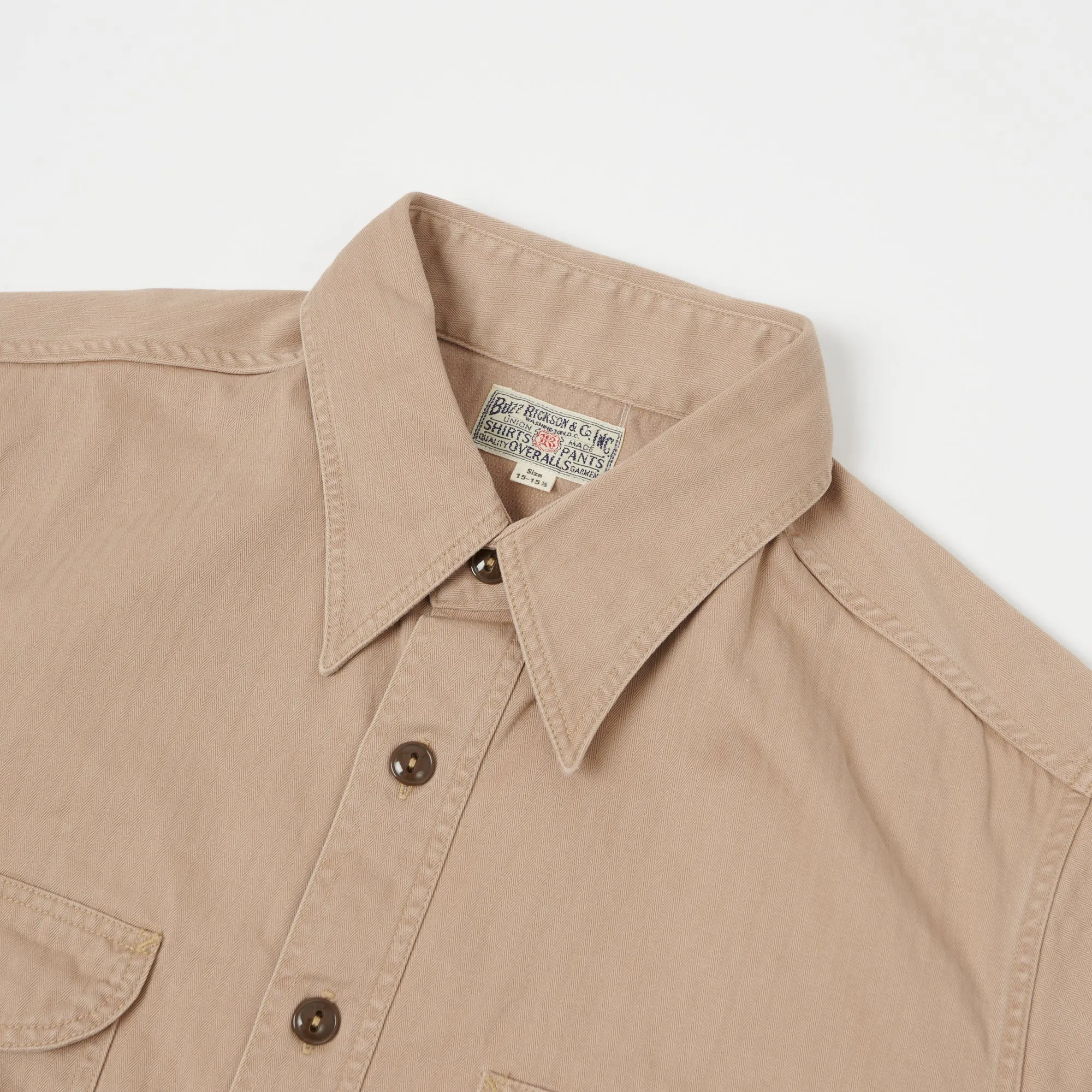 Subtle pattern Buzz Rickson's Herringbone Work Shirt - Beige