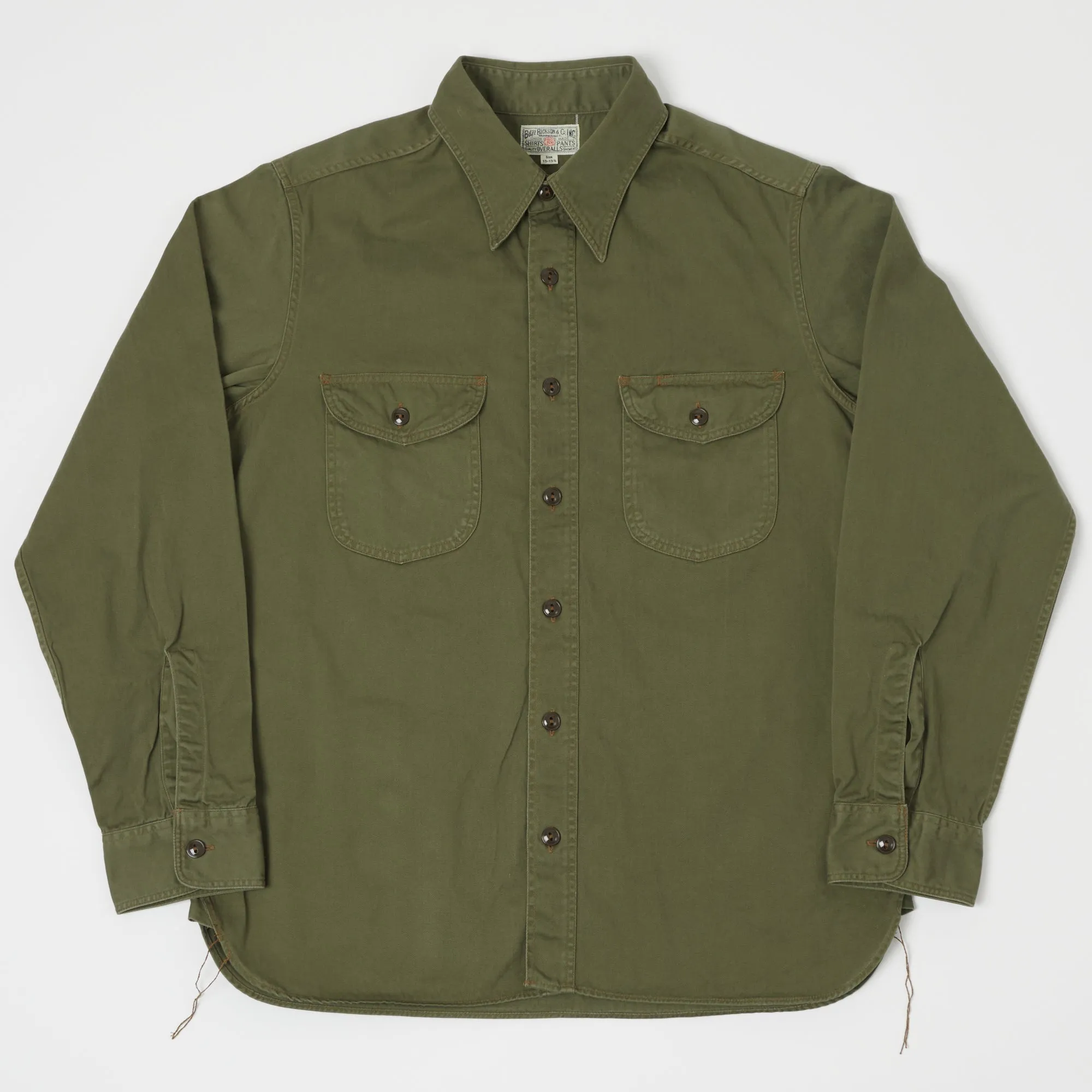 Button-up Sleepwear Buzz Rickson's Herringbone Work Shirt - Olive