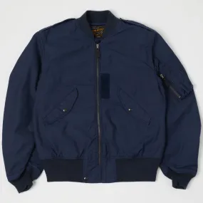 Cozy Street Style Belted Waist Buzz Rickson's L-2A Civilian Model Flight Jacket - Navy