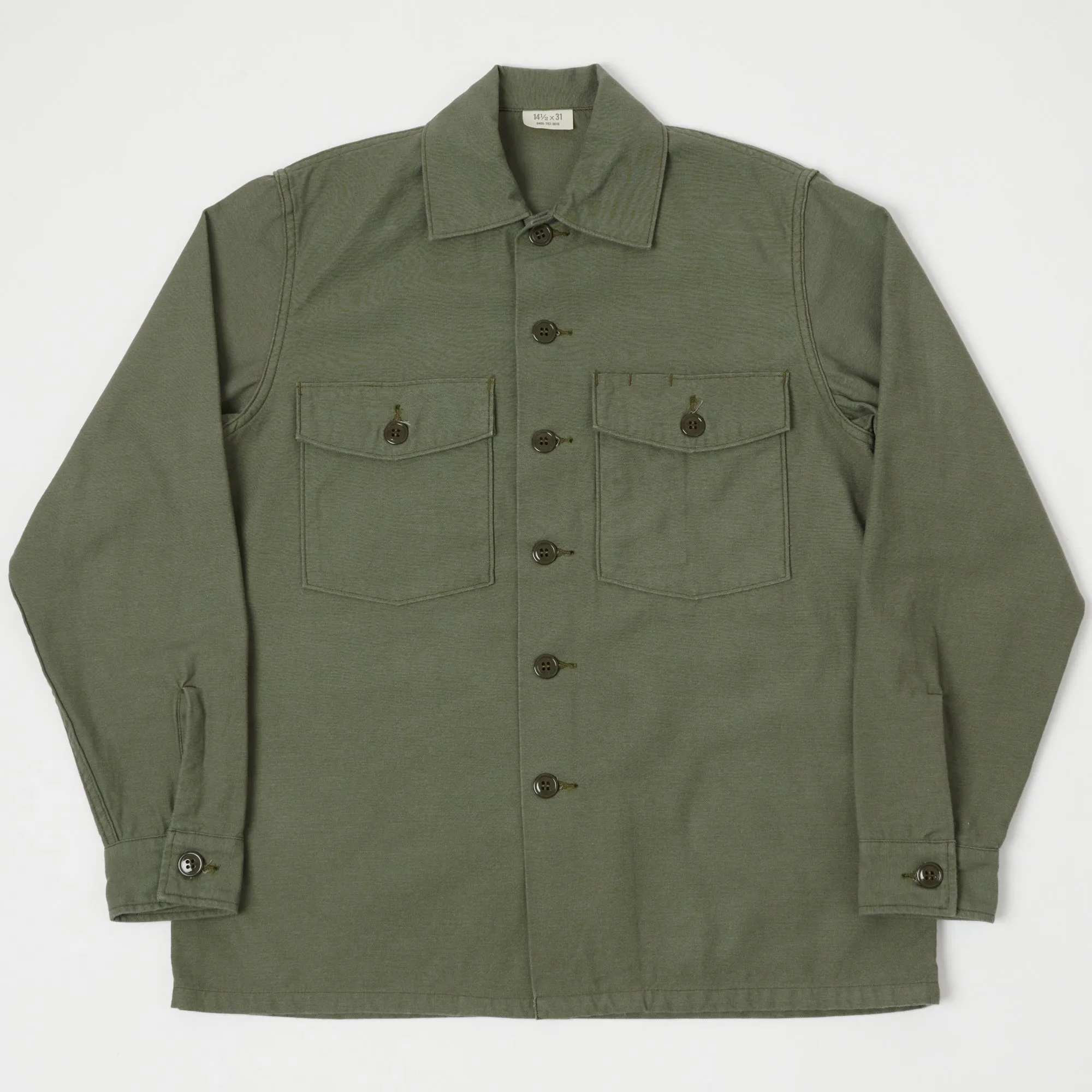 comfortable option Buzz Rickson's OG-107 Sateen Utility Shirt - Olive