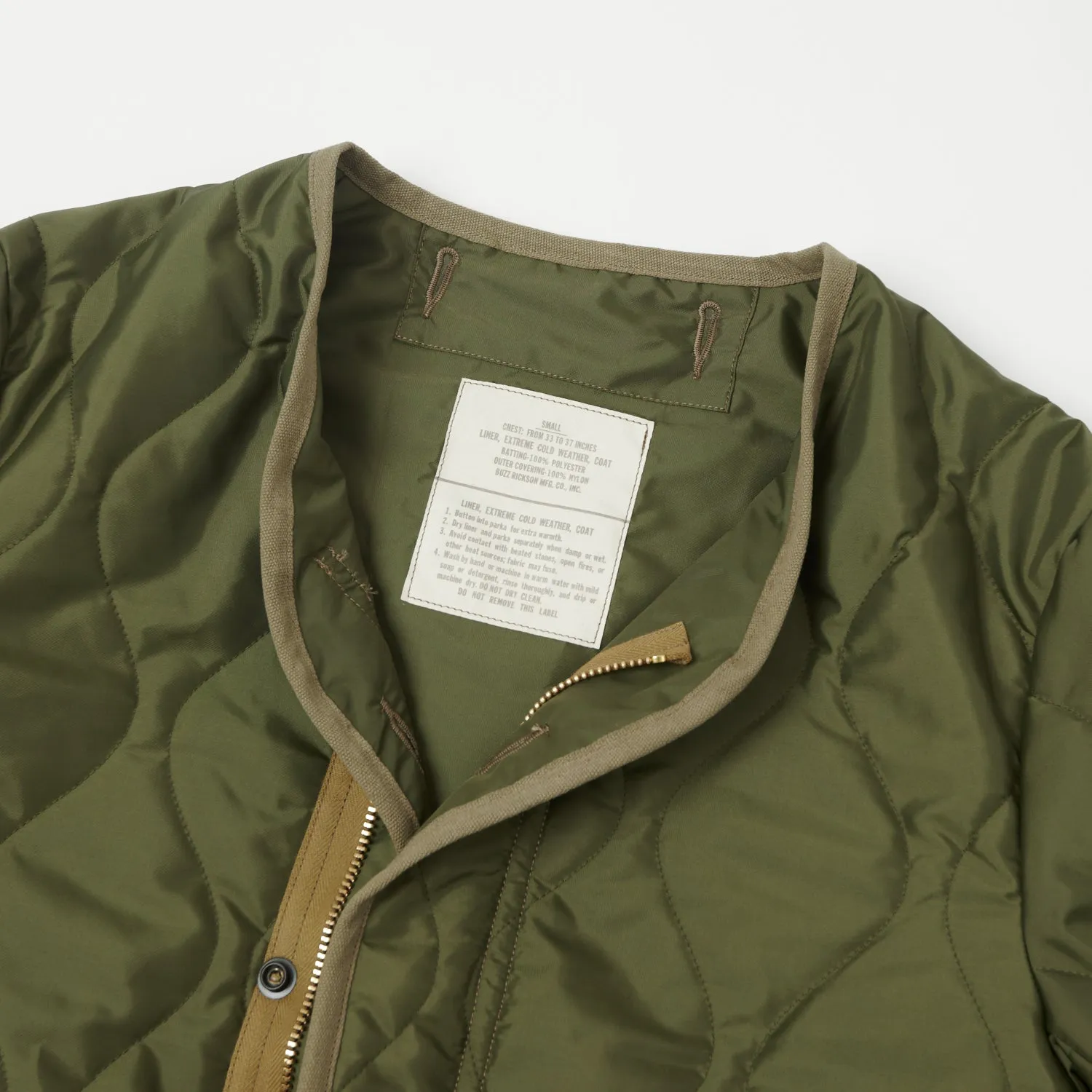 Buzz Rickson's U.S. Army M-65 Liner Jacket - Olive Bonded Collars