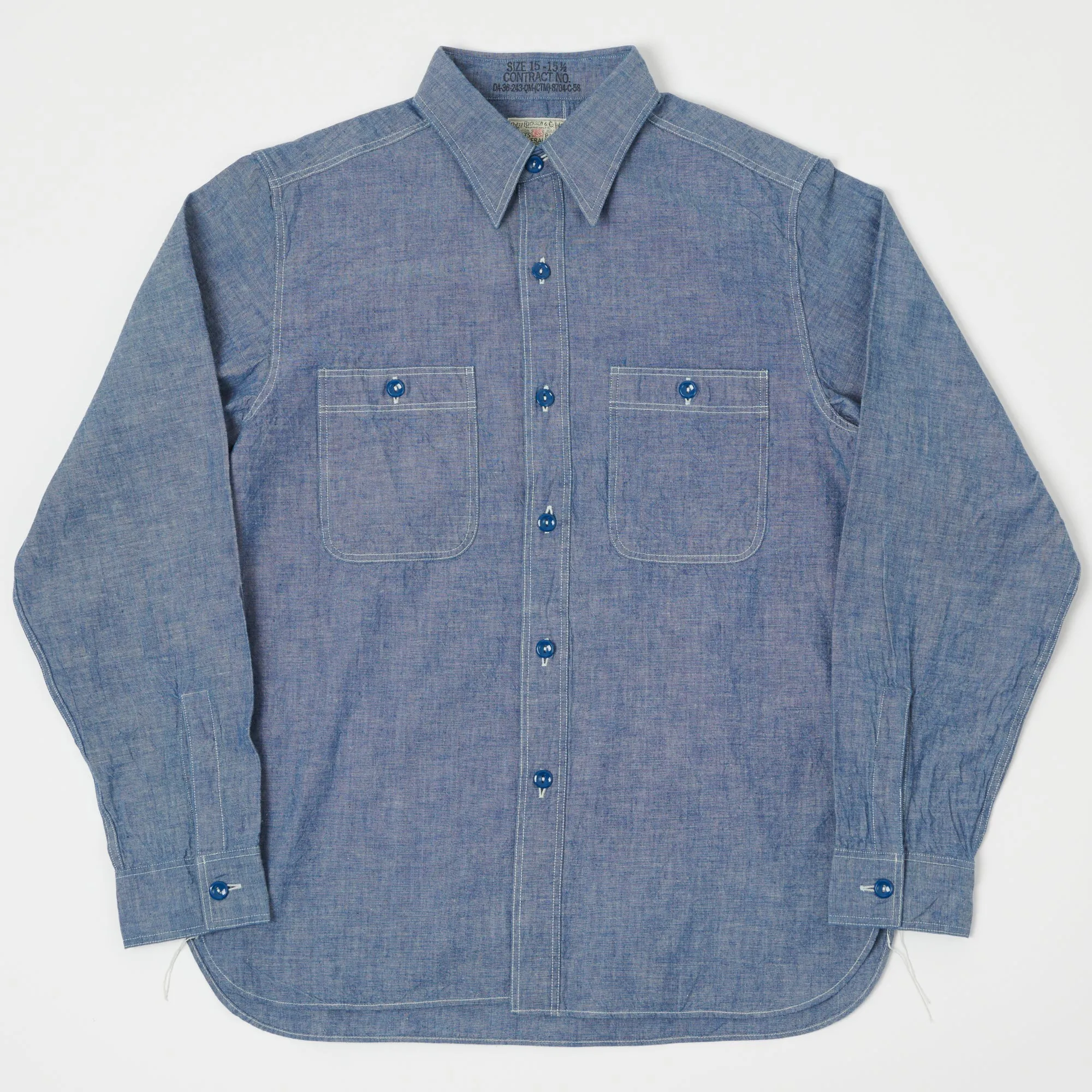 Active Layer Buzz Rickson's U.S. Navy Chambray Work Shirt - Blue
