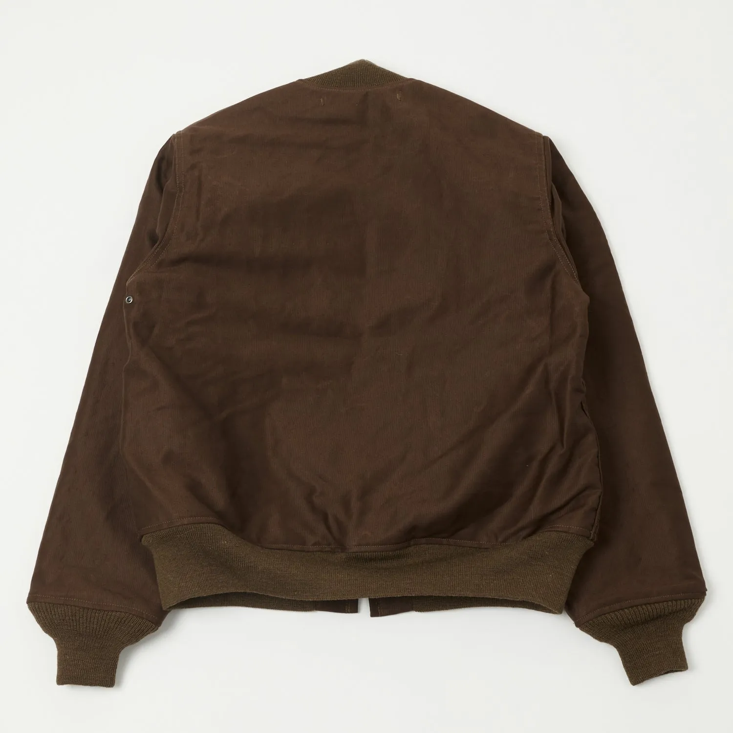 Buzz Rickson's U.S. Navy Zip Through Deck Jacket - Brown Anti Pilling Textile Easy Care Material