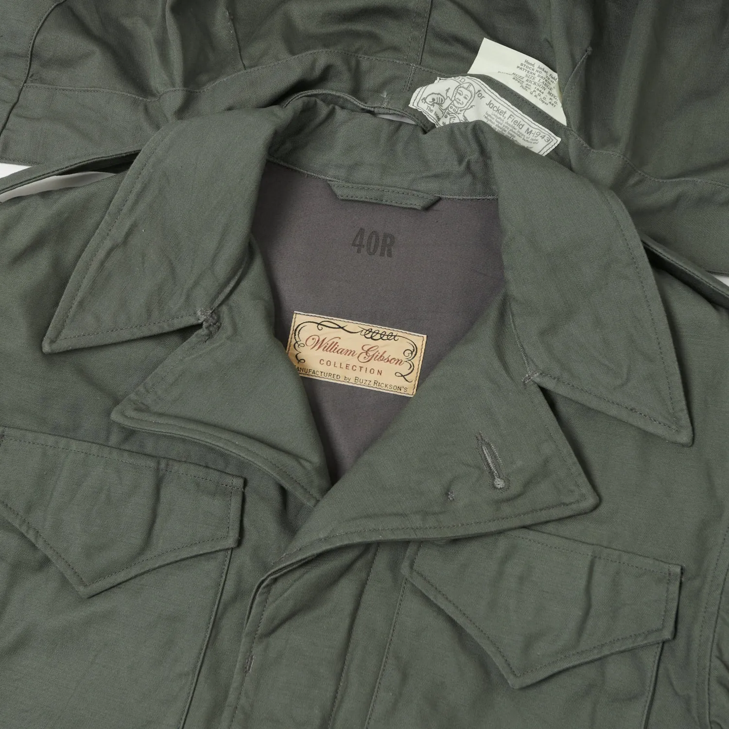 Buzz Rickson's x William Gibson U.S. Army M-1943 Field Jacket - Grey/Green Stay Dry Interior