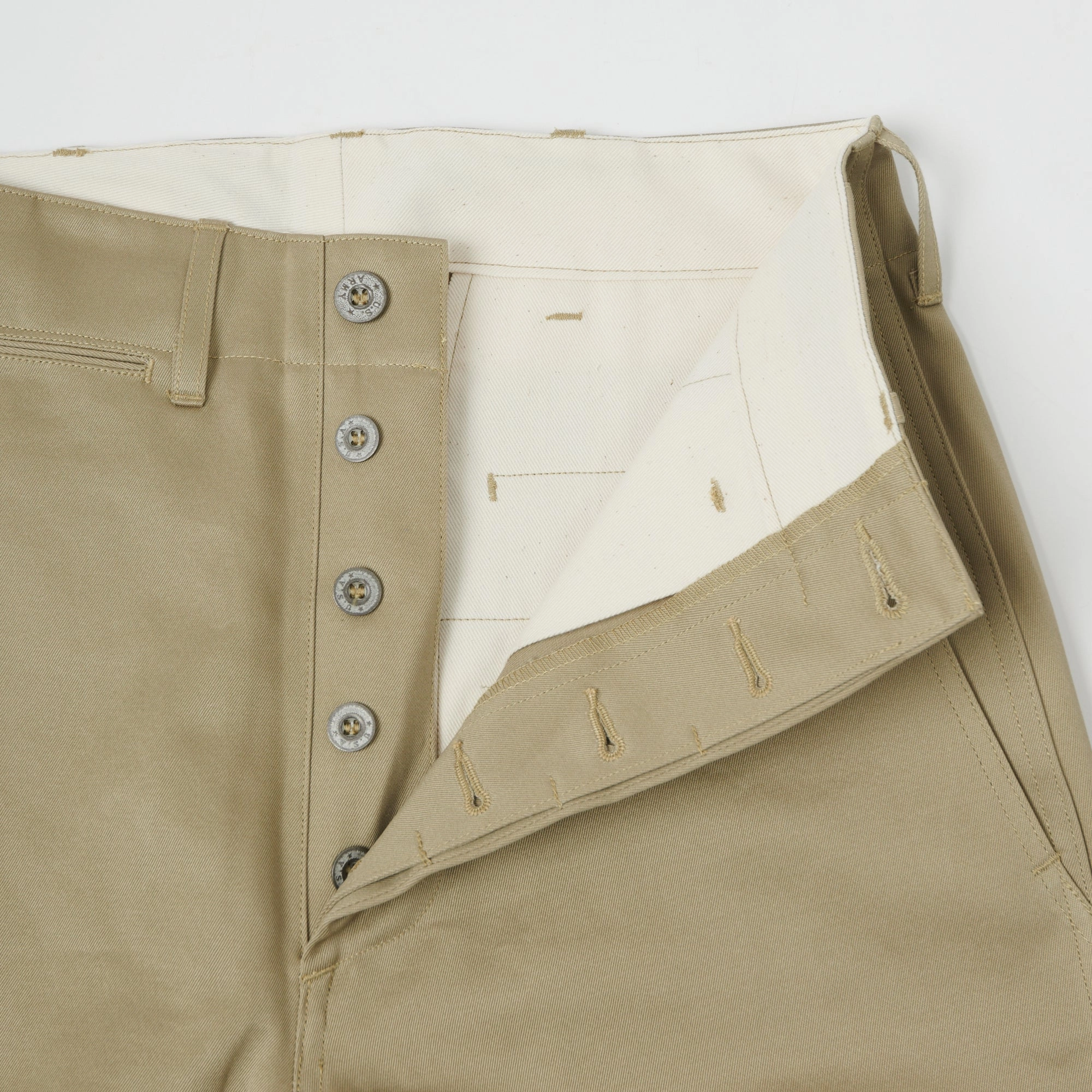 Buzz Rickson's 'Early Model' 1942 Chino - Khaki Friction Resistant Fabric AntiSnagZippers
