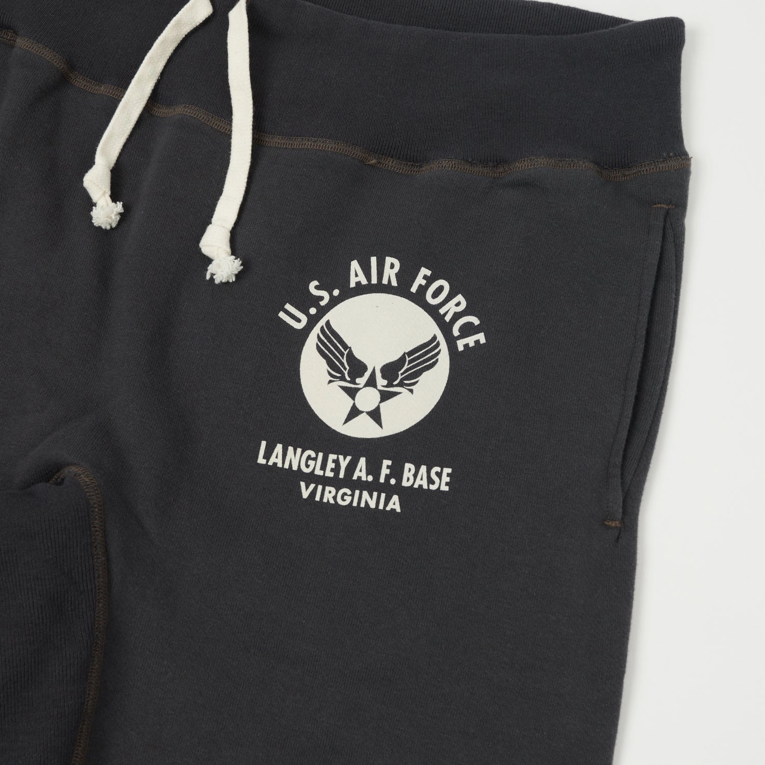 Lounge Comfort Foot Supportive Design Buzz Rickson's U.S. Air Force Academy Sweatpants - Black