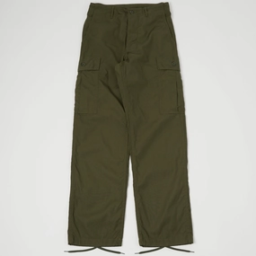 Buzz Rickson's Wind Resistant Poplin Trouser - Olive Classy Fit Essential Wear