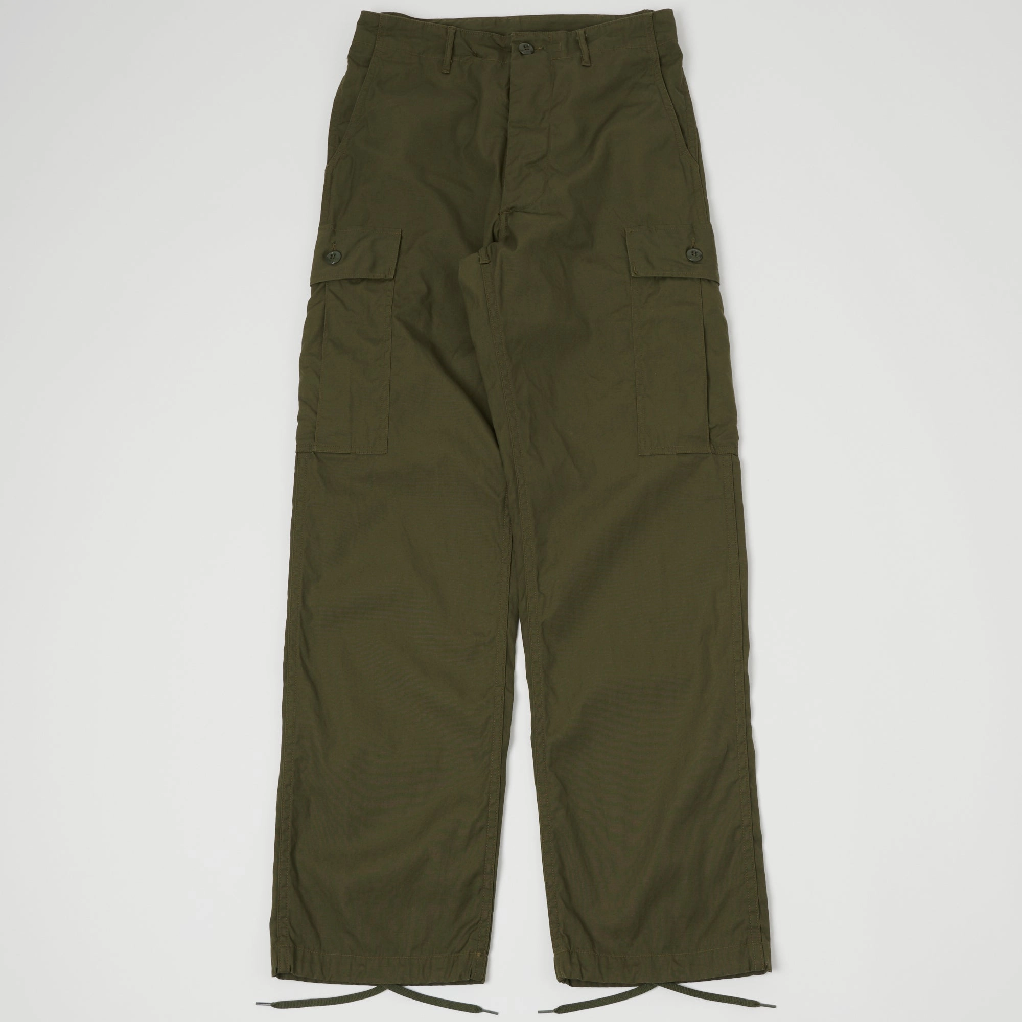 Buzz Rickson's Wind Resistant Poplin Trouser - Olive Classy Fit Essential Wear