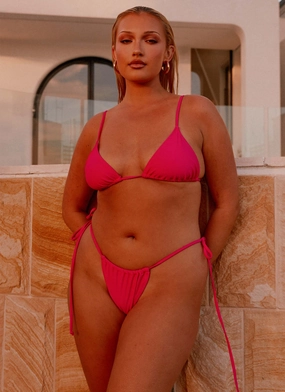 Calista Bikini Bottoms - Pink Coastal Adventure
