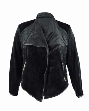 Skinny Fit Calvin Klein Women's Plus Contrast Trim Flyaway Jacket Black Size 0X | Black