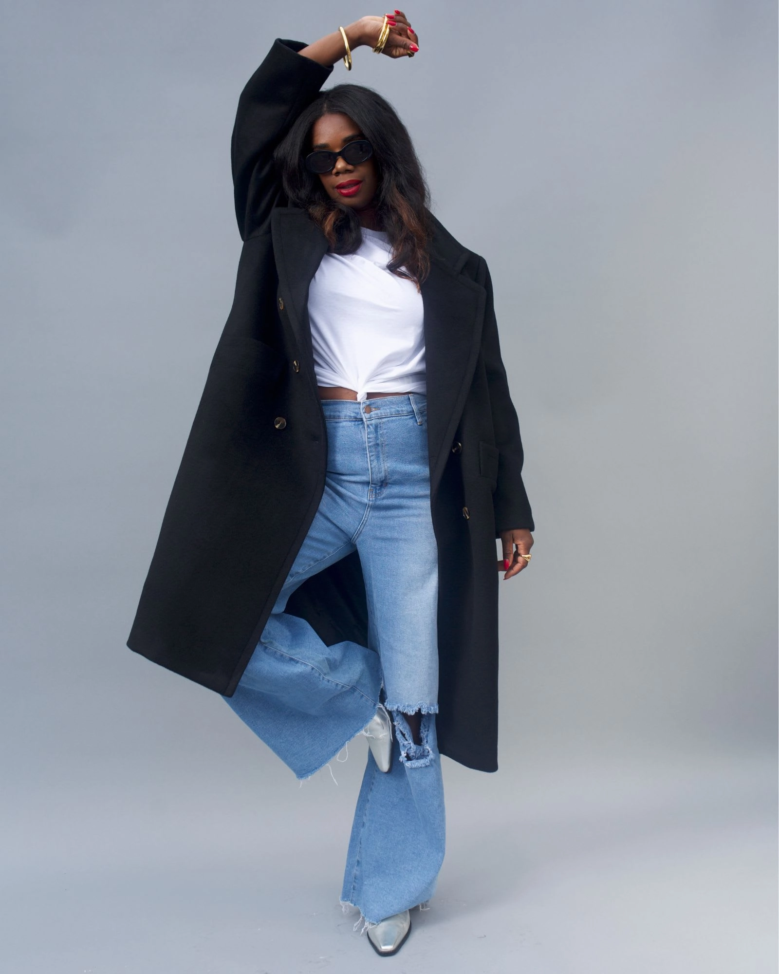 The Double Breasted Car Coat in Black | Black Built For Cold