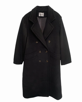 Temperature Regulating The Double Breasted Car Coat in Black | Black