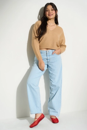 Colorfast Dye Method Trendy Knitwear Camille Knit Pullover - Camel