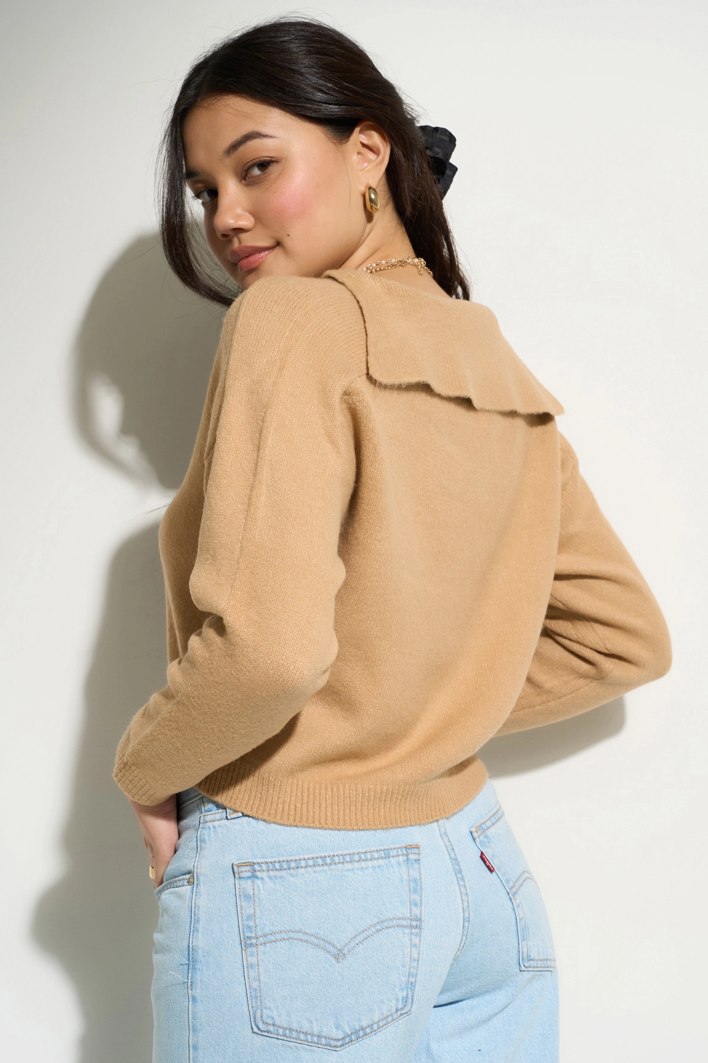 Camille Knit Pullover - Camel Cold Weather Fashion Stretch waistband