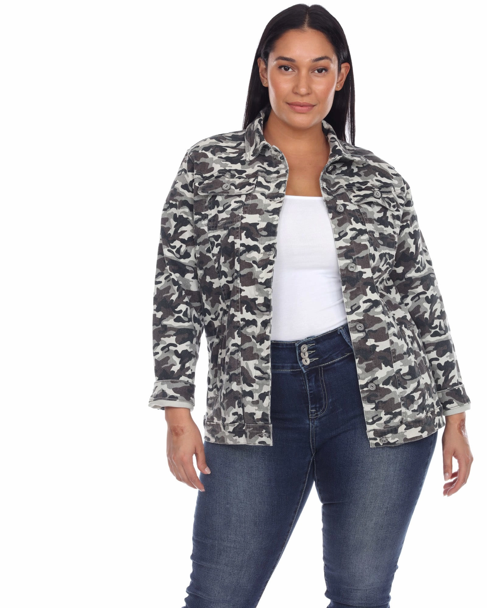 Camo Denim Jacket | Grey Army special - occasion wear Mid Season