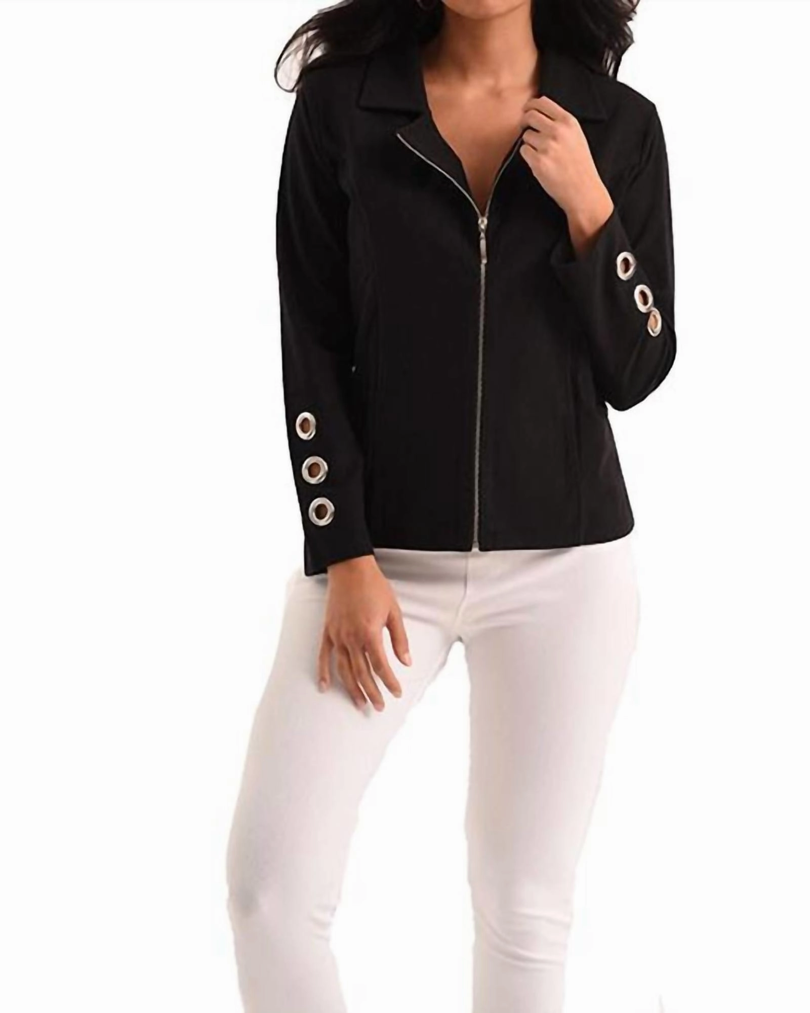 Carter Moto Grommet Jacket in Black | Black Give Bill