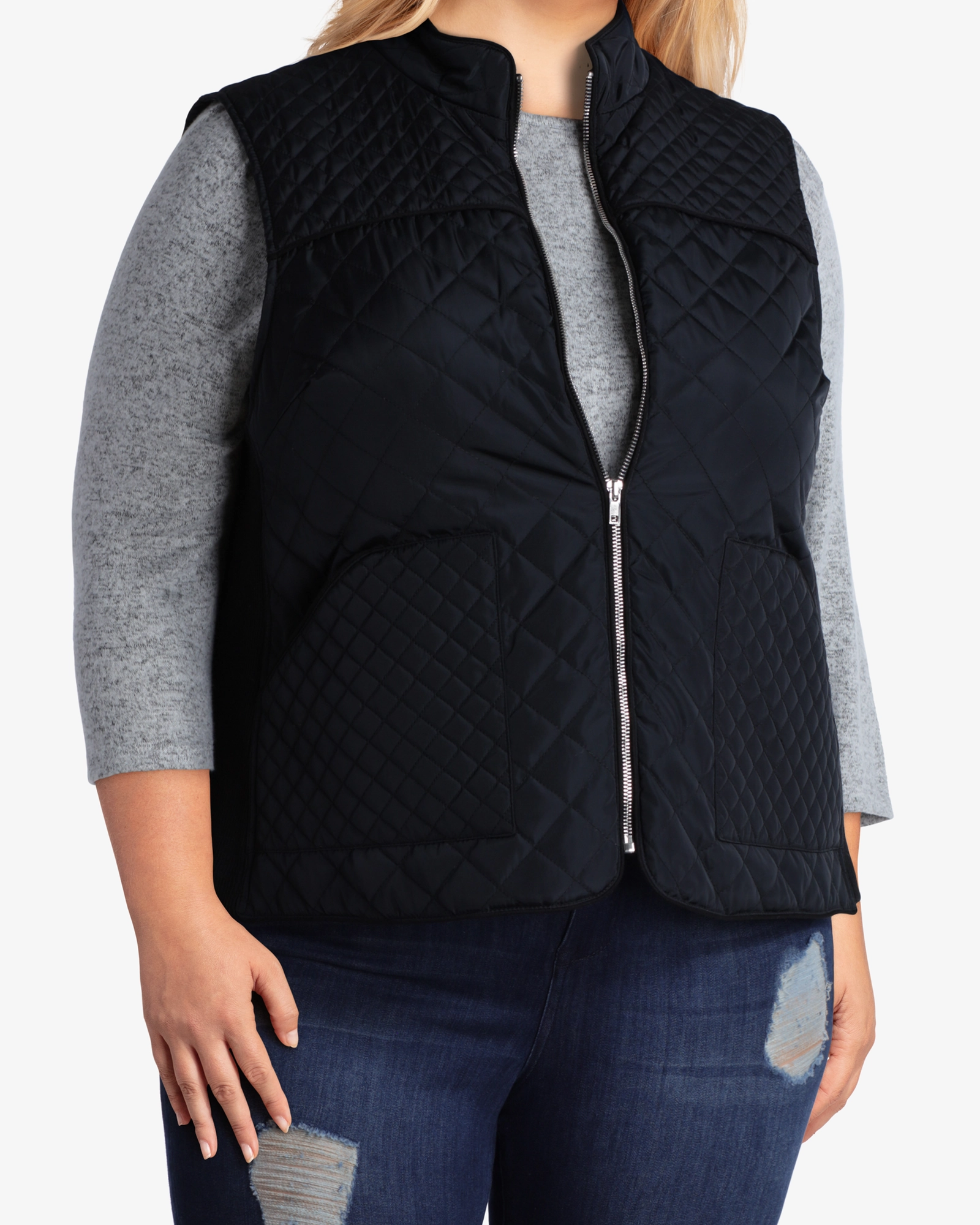 Cassandra Quilted Vest | Black Climb