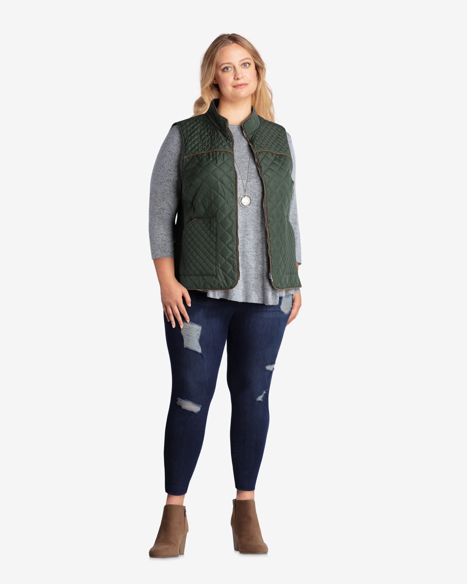 Weather-Ready Layer Versatile Jacket Cassandra Quilted Vest | Forest Green