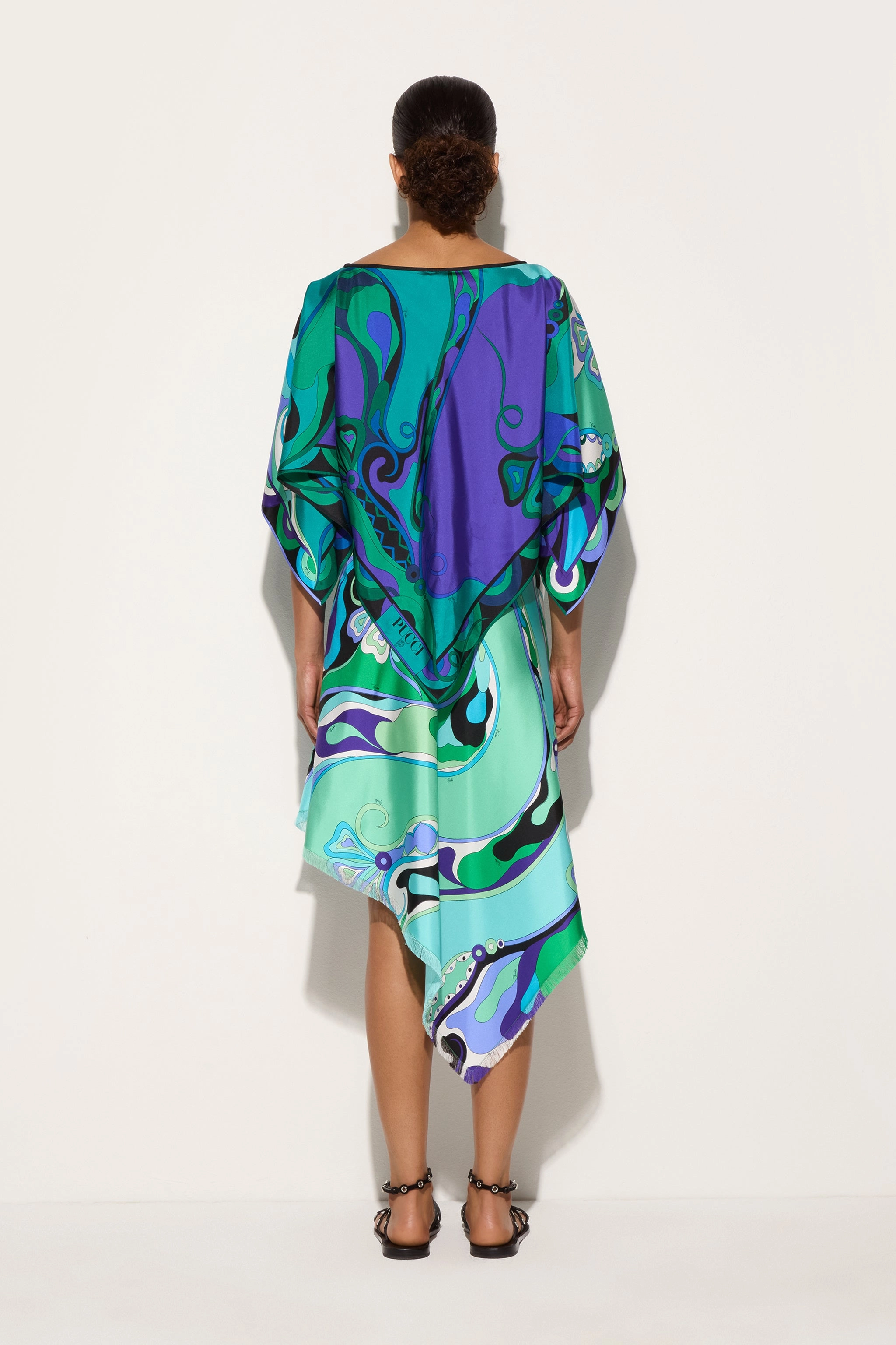 Orchidee Print Asymmetrical Miniskirt Quick Wear