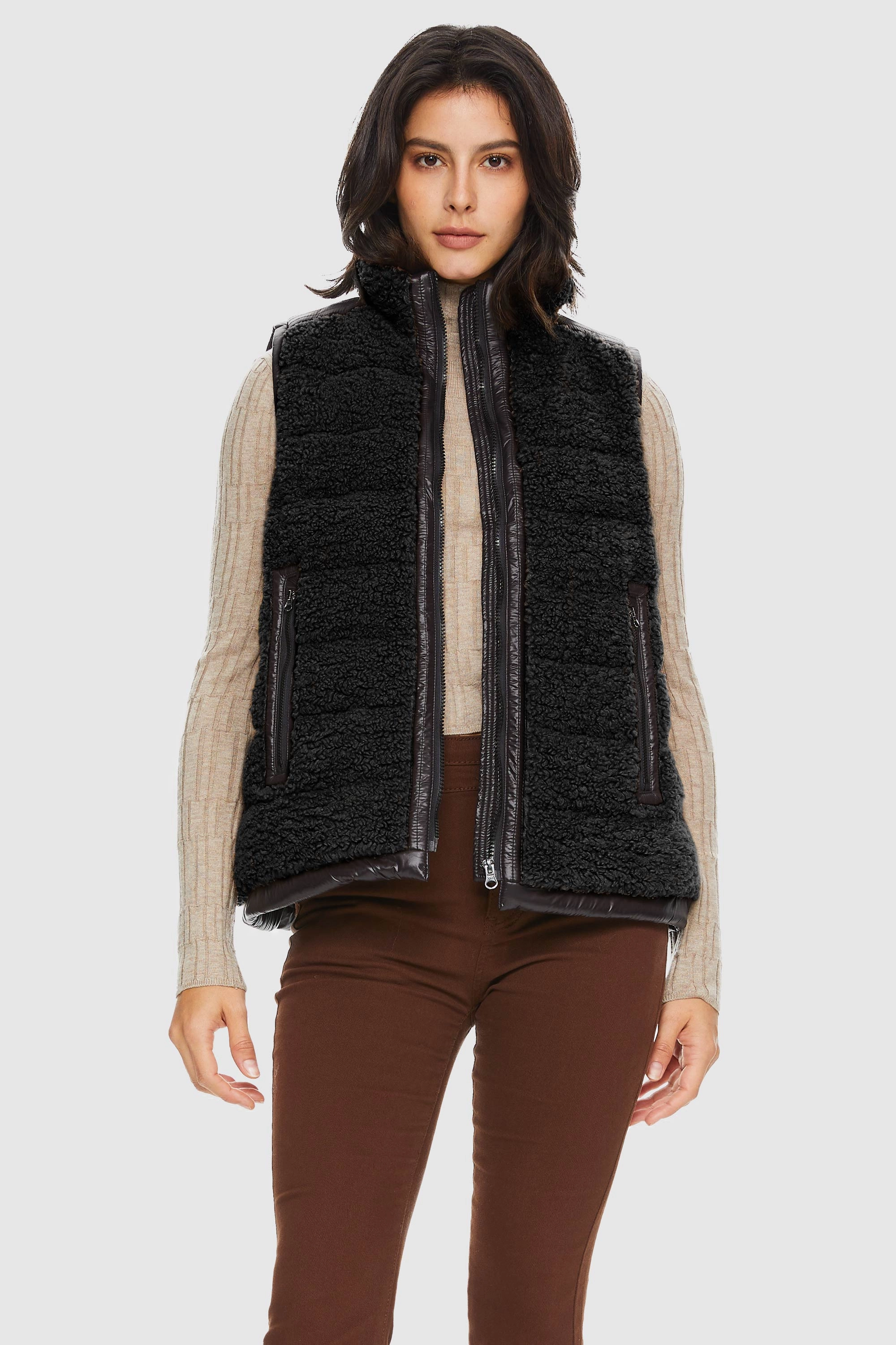 embellishment Casual Fleece Down Vest