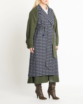 pattern - mixing Lotta Coat | MARITIME BLUE