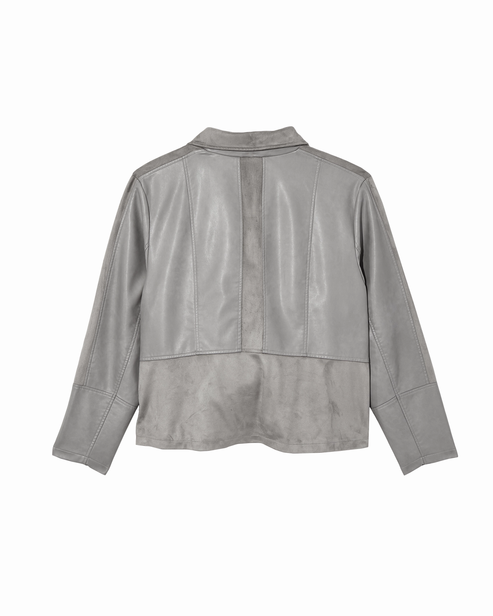 Chamomile Moto Jacket with Suede Details | Light Grey Weather Control Procedure