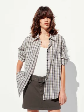 Checked Long Sleeves Shirt Unstructured Shoulder Chilly Weather Wear