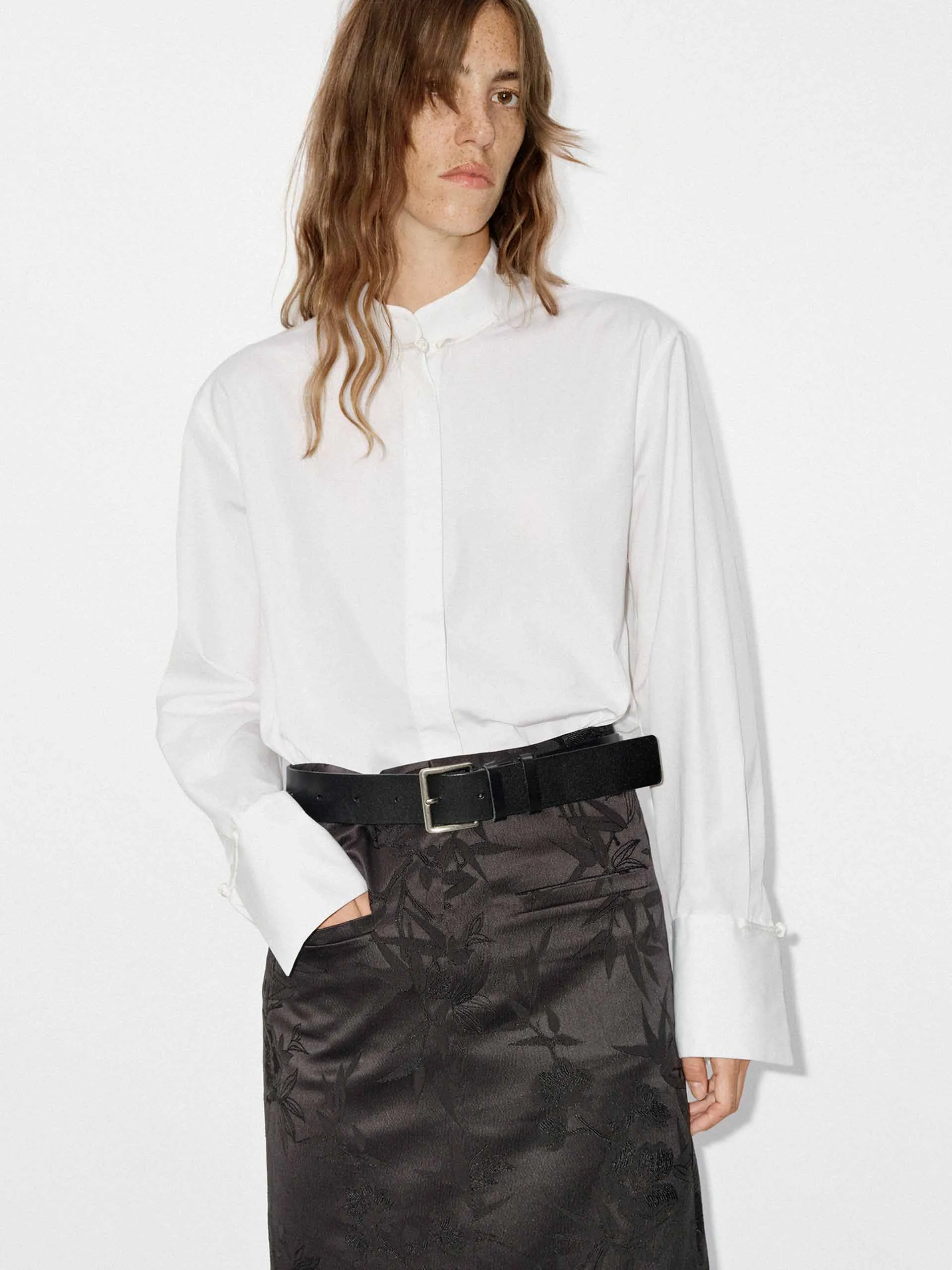 High-End Finish Cheongsam Buckle Shirt