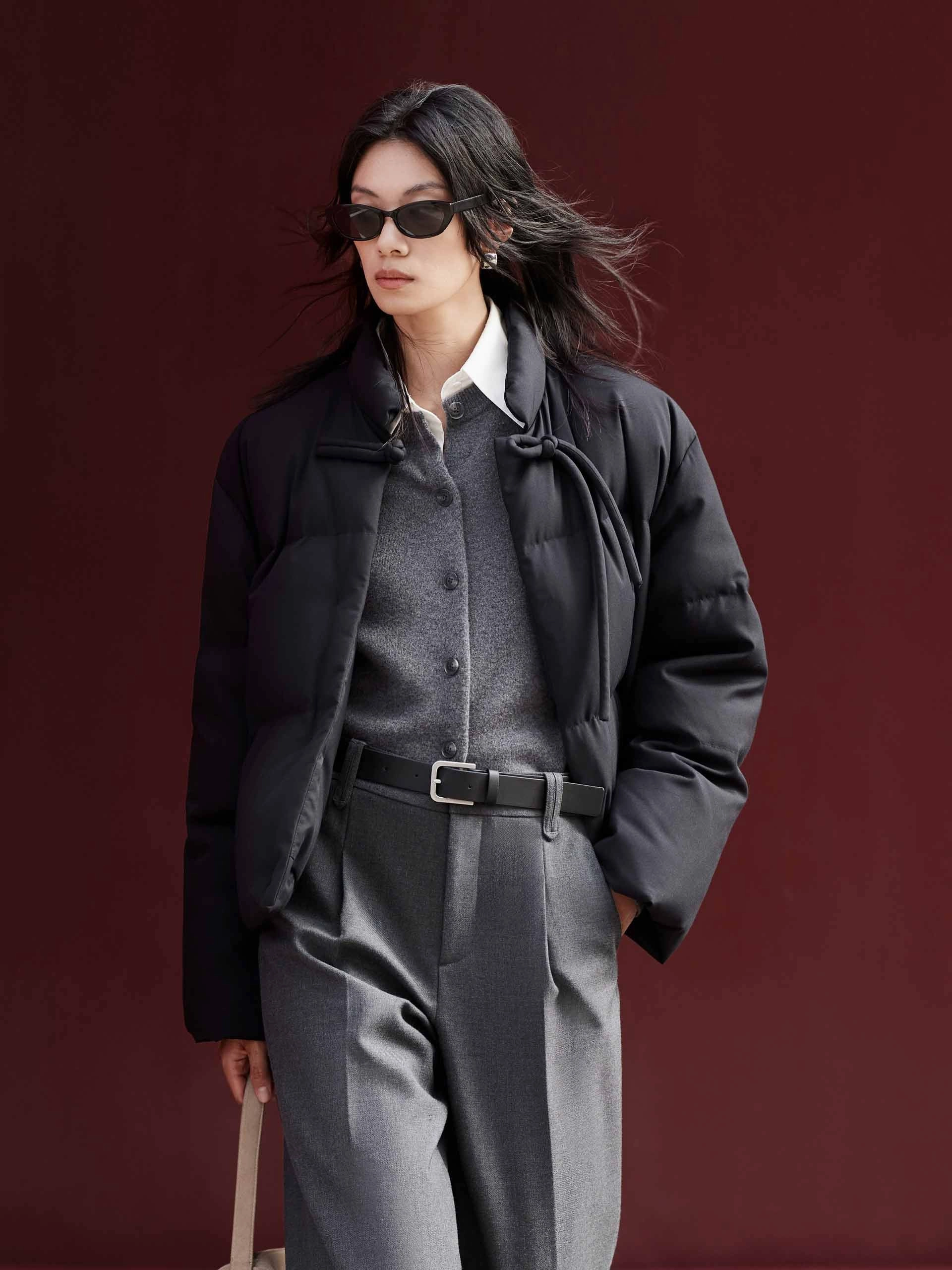 Cheongsam Buckle Down Jacket Simple Chill Piece Essential Fit