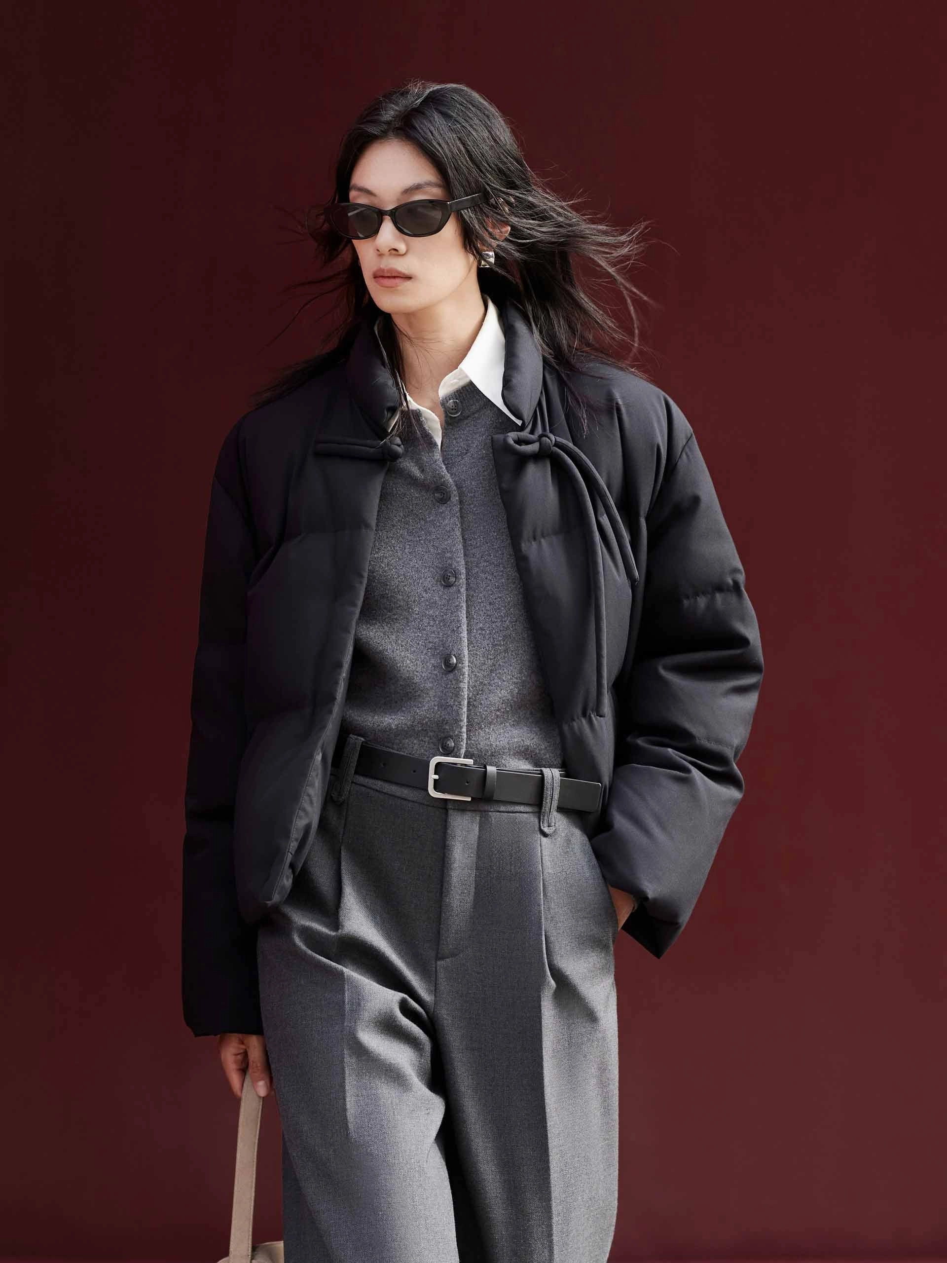 Cheongsam Buckle Down Jacket Non Iron Fabric Tech