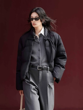 Tear Resistant Weave Two Way Zipper Cheongsam Buckle Down Jacket