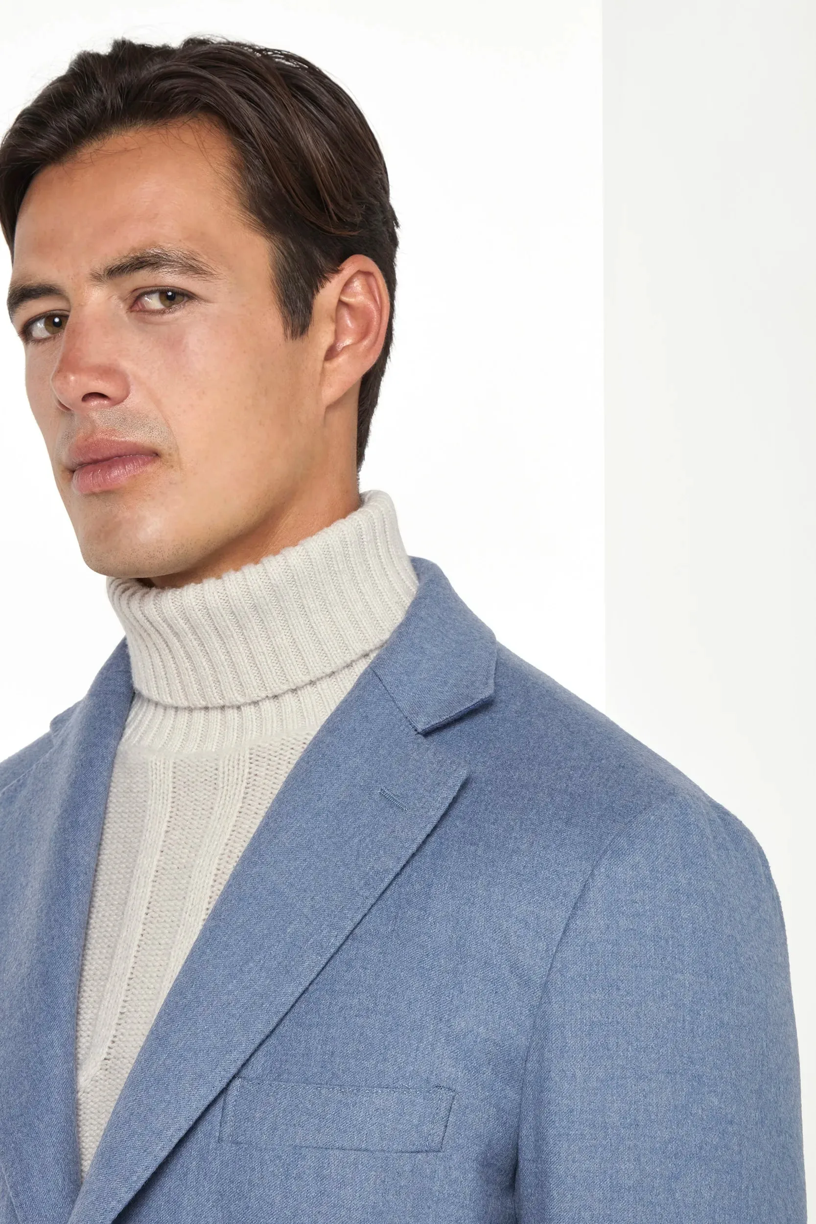 AntiStaticCoating Dusty blue overcoat - Made in Italy