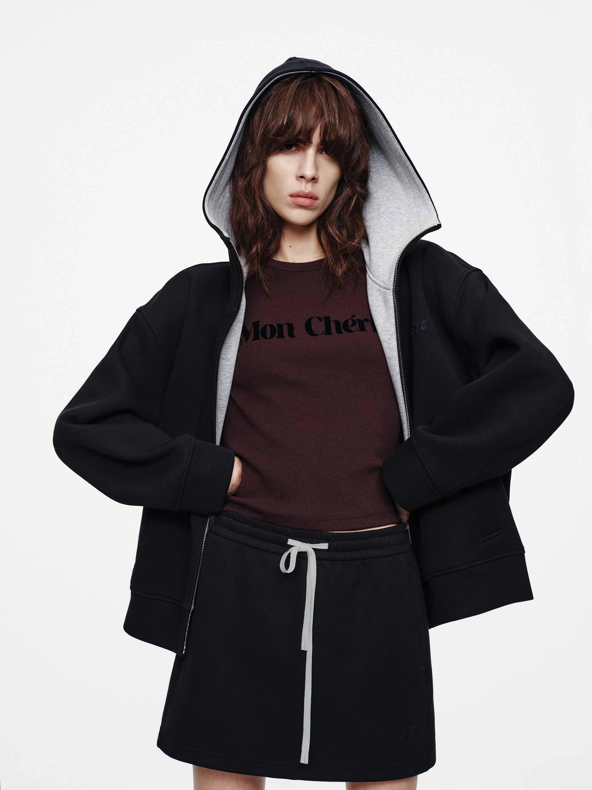 Hooded Zipper Jacket Compact Fit Look