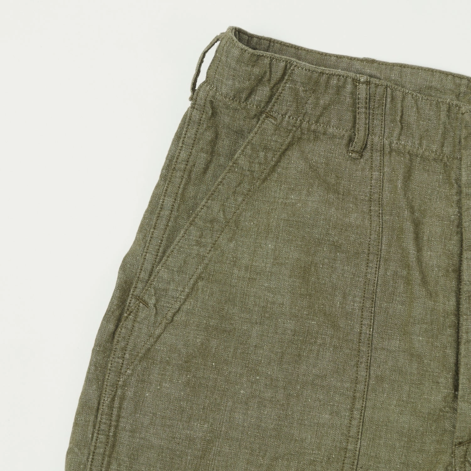 orSlow U.S. Army Chambray Fatigue Pants - Dusty Olive Relax Fit Wear Stretchable Fit