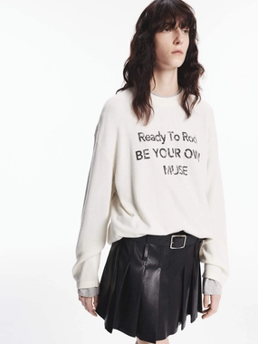 Breathable wear Sustainable Sourcing Certified Front Letter Loose Sweater