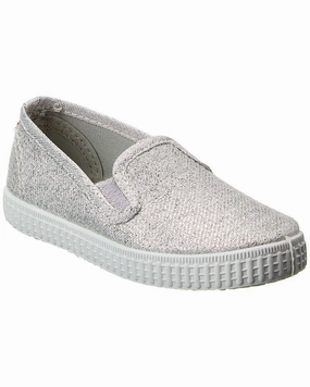 Cienta Cangrejo 2Elasticos Metalizado Canvas Slip-On Sneaker Smart Trend