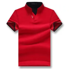 West Louis? Summer Short Sleeved Turn Down Collar Polo Shirt Moisture control Optimal Airflow Texture