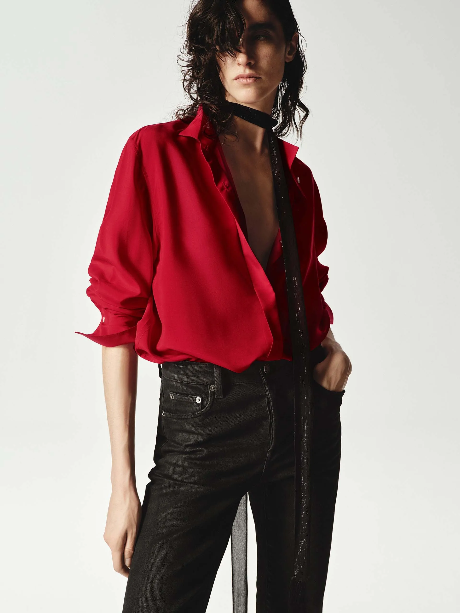 Outerwear Companion Low Profile Pocket Design Classic Soft Silk Shirt