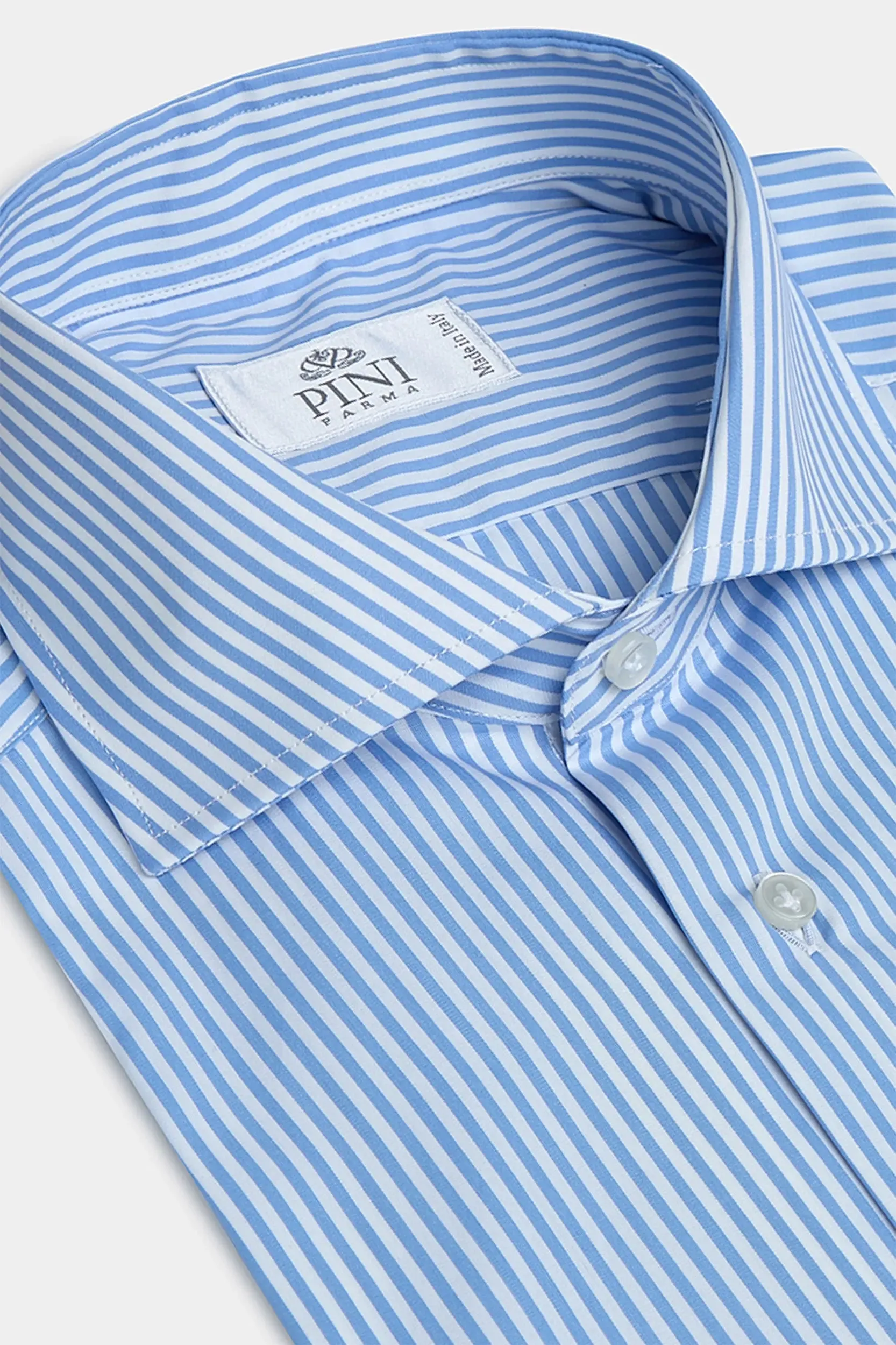Light Blue Striped Shirt - Made in Italy Classic Fit