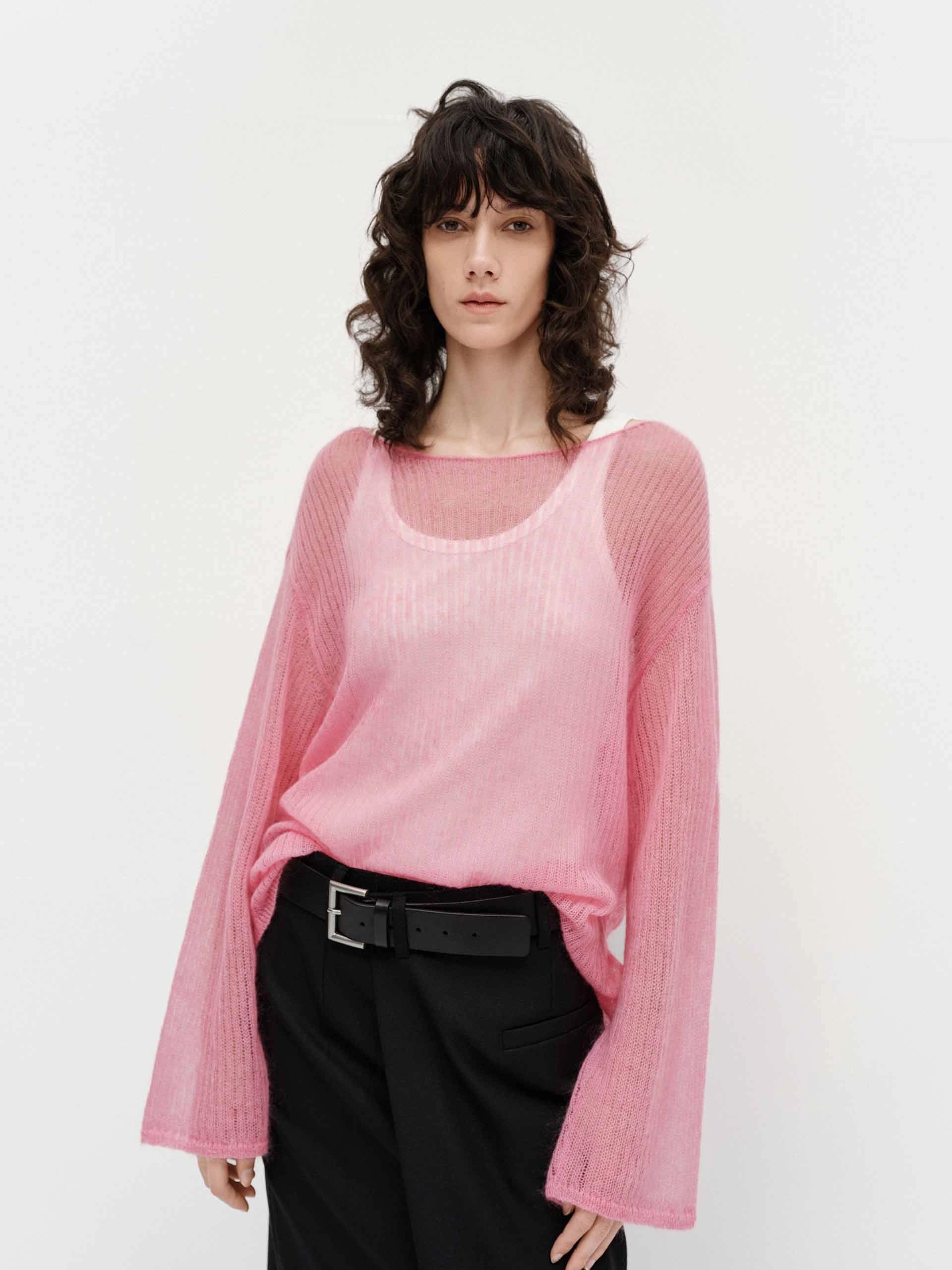 Include Tank Sheer Sweater Drop Shoulder Cut