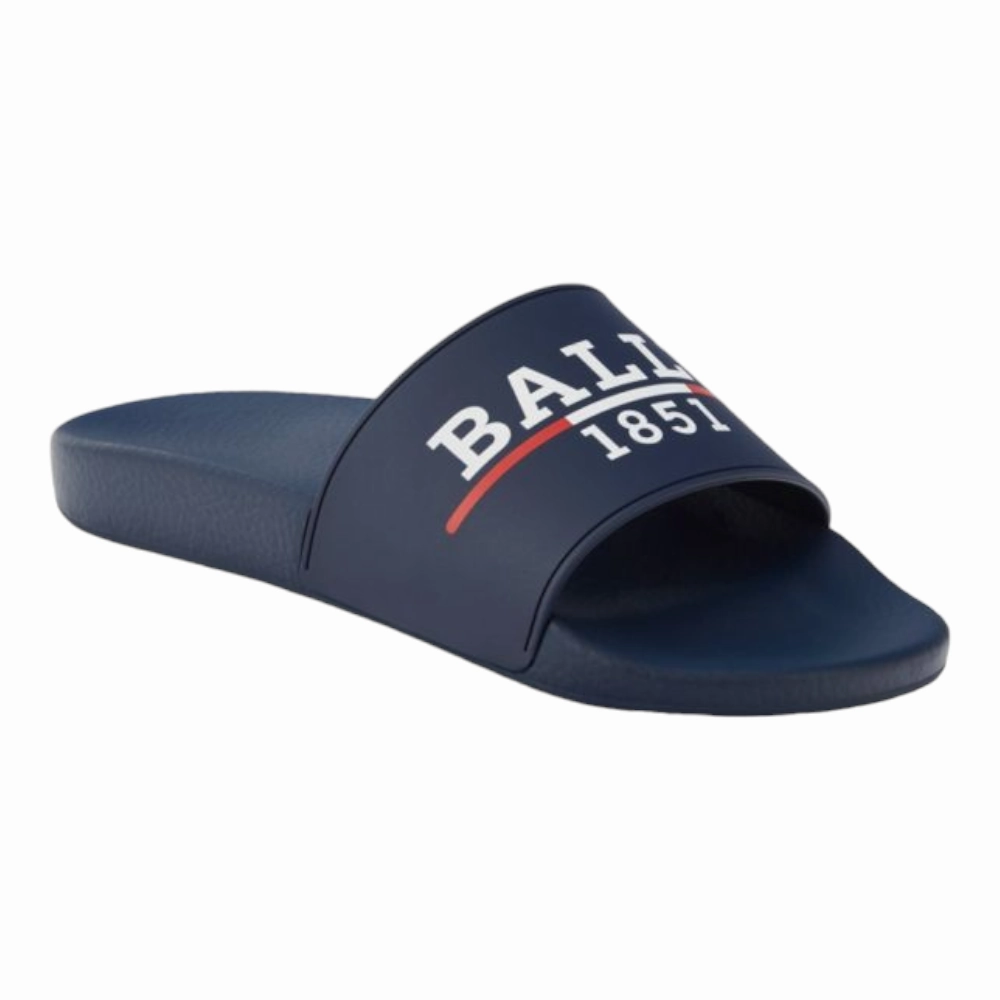 Easy Glam Bally Samuel Men's 6238703 Ink Rubber Pool Slide Sandals