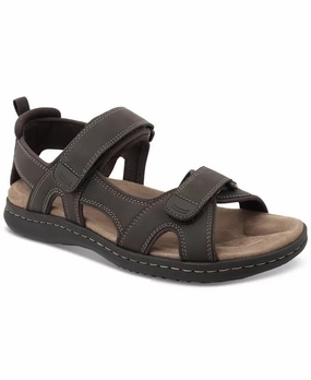 Club Room Douglas Men  Brown Stitching Detail Adjustable Strap Sandal ZPO3807 Street Ready
